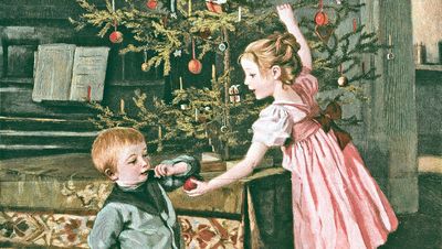Leckeres Zuckerwerk: Im 19. Jahrhundert war der Christbaumschmuck oft noch essbar. Foto: epd
