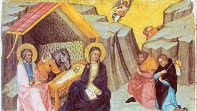 Die Seite derer, die die Botschaft hören: „Anbetung der Hirten“ von Paolo di Giovanni Fei (um 1400), Gemälde auf Holz. Foto: epd