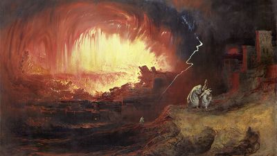 Beispiel für den Zorn Gottes: Die Zerstörung von Sodom und Gomorra, Gemälde von John Martin, 1852. Foto: wiki