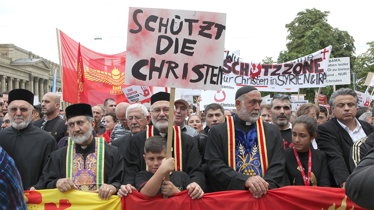 Protest gegen Christenverfolgung: Demonstration in Stuttgart. Foto. epd