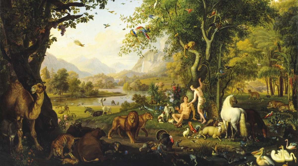 Adam und Eva im Garten Eden. Bild von Johann Wenzel Peter (1745–1829). Foto: wiki, PD 