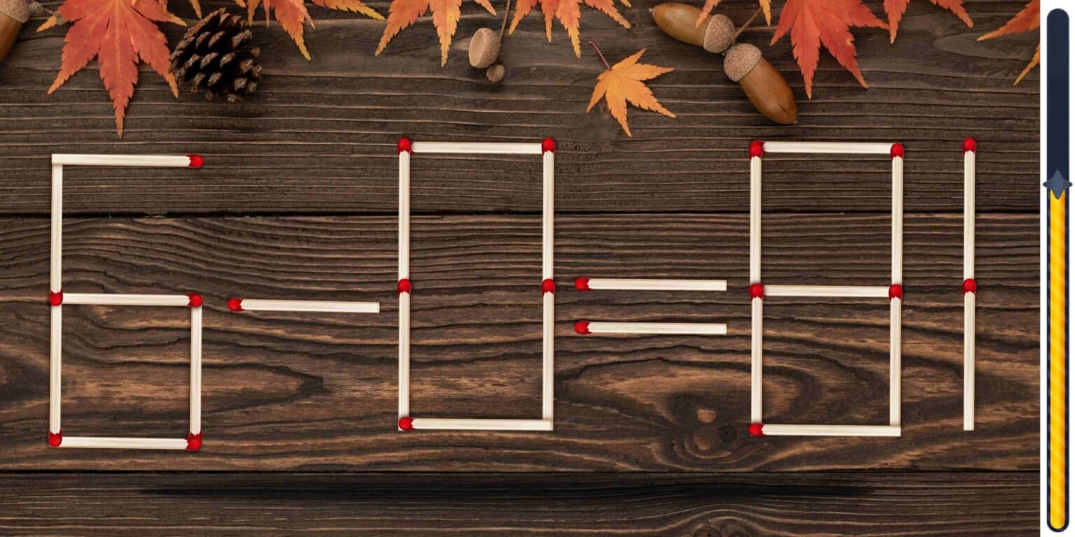 Mathematisches Rätsel: Teste deinen IQ, indem du dieses Rätsel in weniger als 40 Sekunden mit nur 2 Streichhölzern löst, die du bewegen musst!